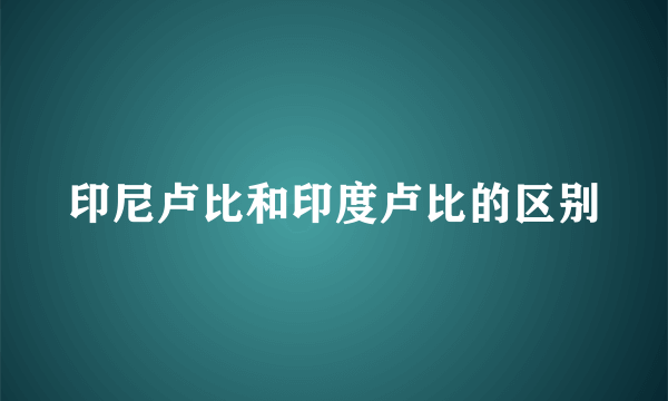 印尼卢比和印度卢比的区别