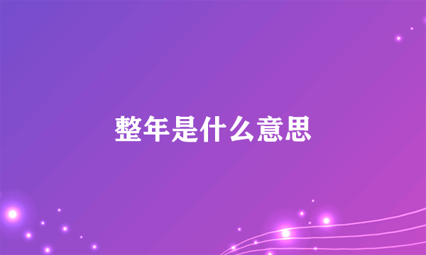 整年是什么意思
