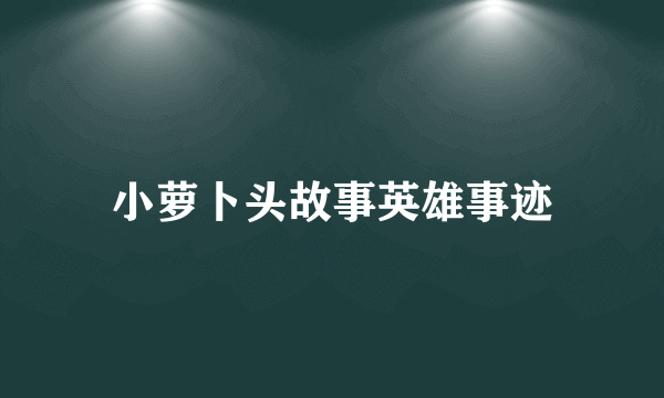 小萝卜头故事英雄事迹