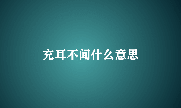 充耳不闻什么意思