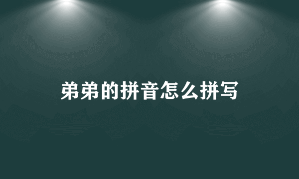 弟弟的拼音怎么拼写