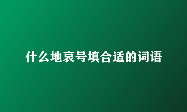 什么地哀号填合适的词语