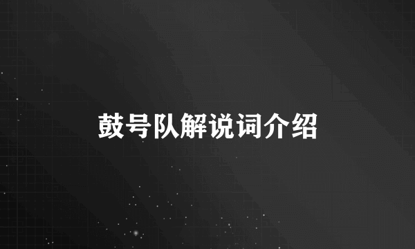 鼓号队解说词介绍