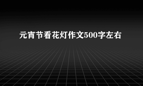 元宵节看花灯作文500字左右