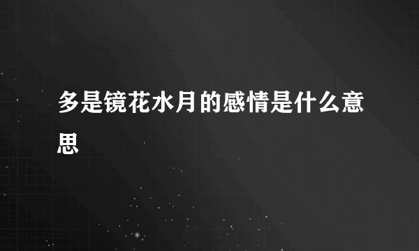 多是镜花水月的感情是什么意思