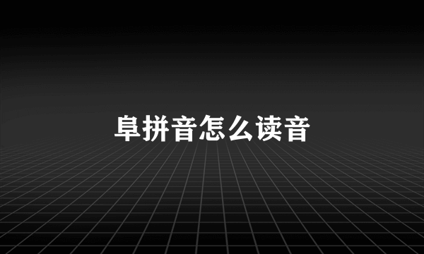 阜拼音怎么读音