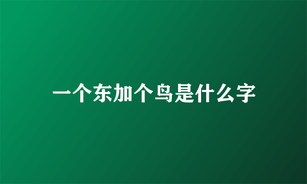 一个东加个鸟是什么字