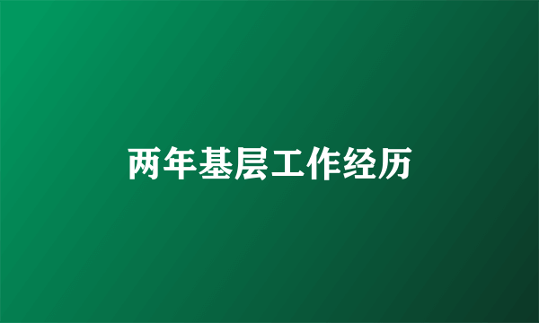 两年基层工作经历