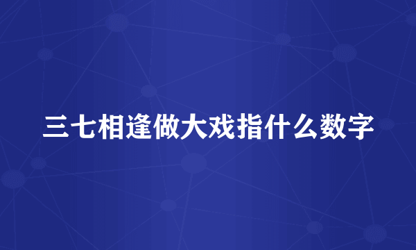 三七相逢做大戏指什么数字