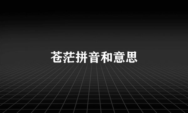 苍茫拼音和意思