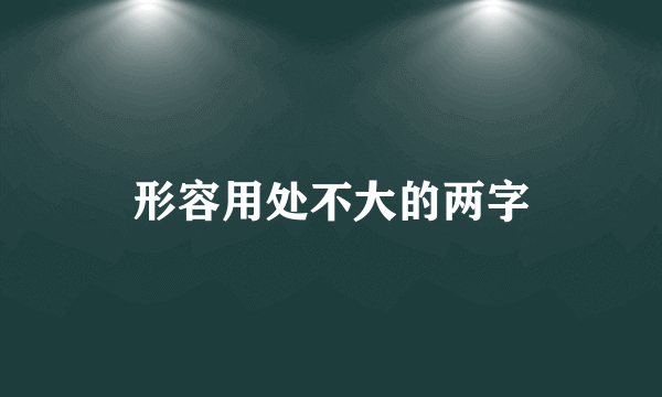形容用处不大的两字