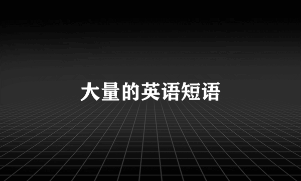 大量的英语短语