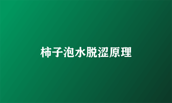 柿子泡水脱涩原理