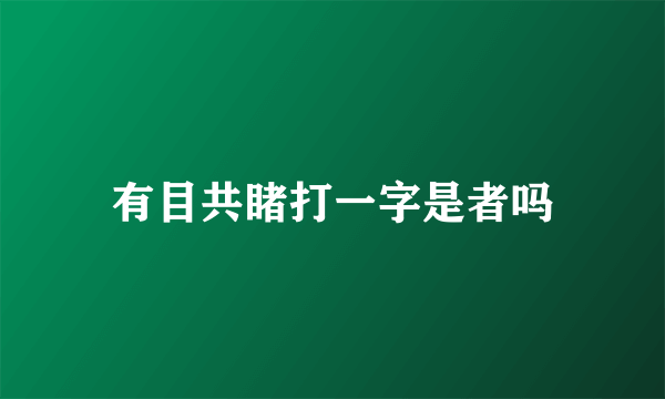 有目共睹打一字是者吗
