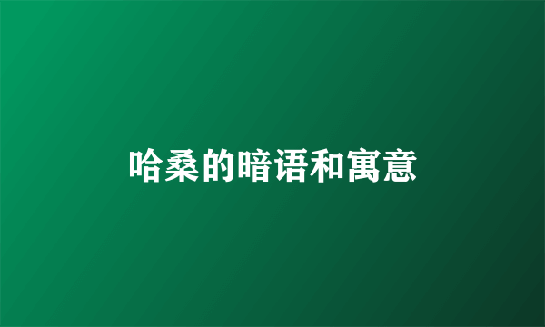 哈桑的暗语和寓意