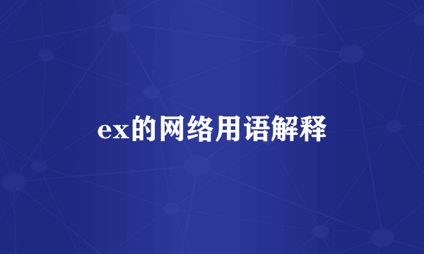 ex的网络用语解释