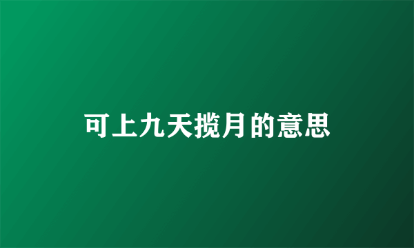 可上九天揽月的意思