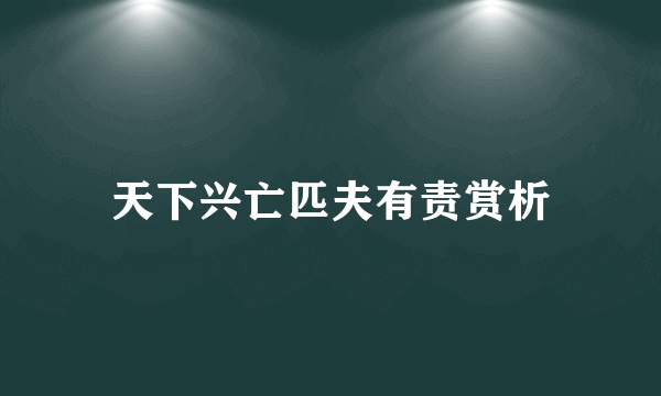 天下兴亡匹夫有责赏析