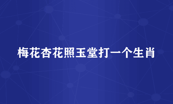 梅花杏花照玉堂打一个生肖