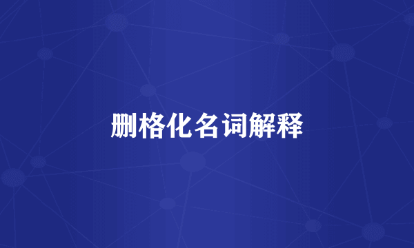 删格化名词解释