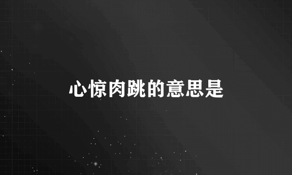 心惊肉跳的意思是