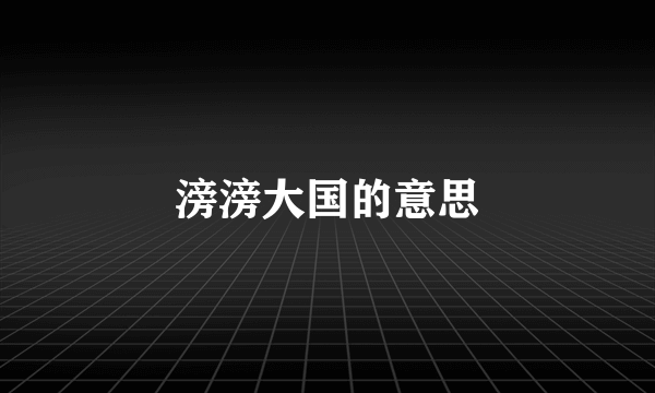 滂滂大国的意思