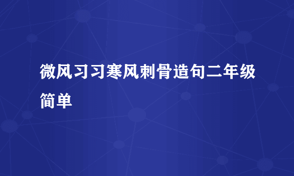 微风习习寒风刺骨造句二年级简单