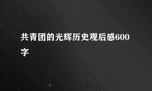 共青团的光辉历史观后感600字