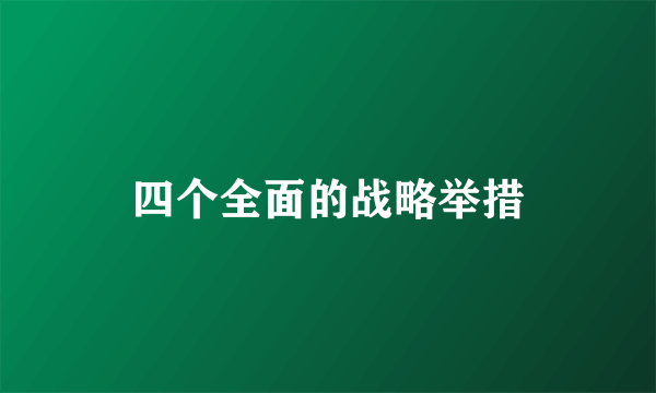 四个全面的战略举措