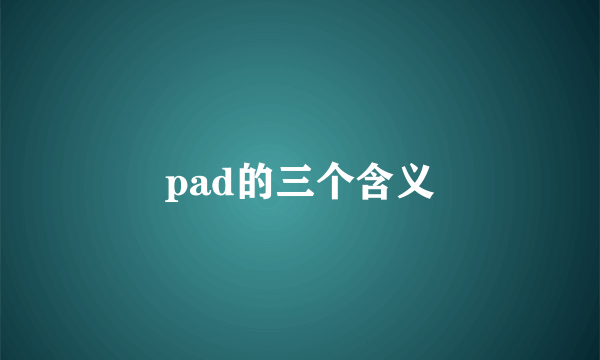 pad的三个含义