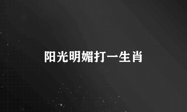 阳光明媚打一生肖