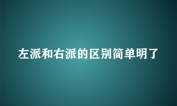 左派和右派的区别简单明了