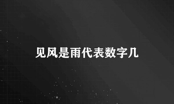 见风是雨代表数字几