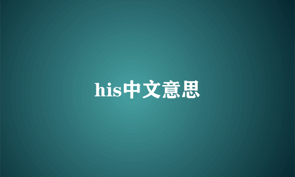 his中文意思