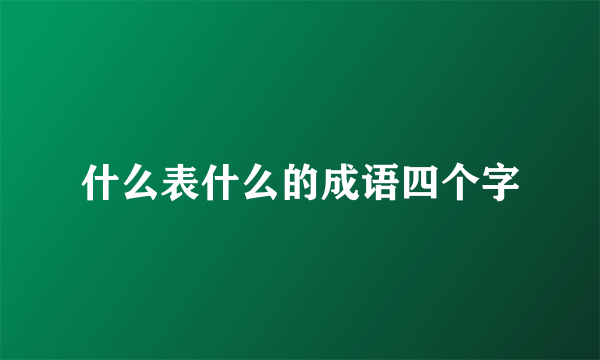 什么表什么的成语四个字