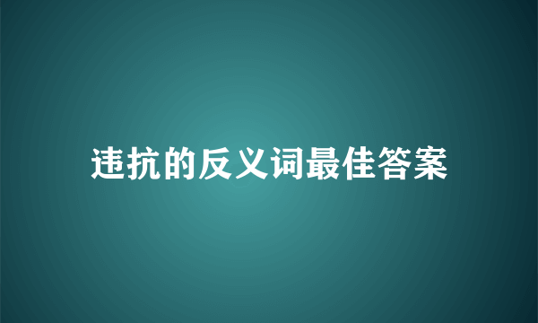 违抗的反义词最佳答案