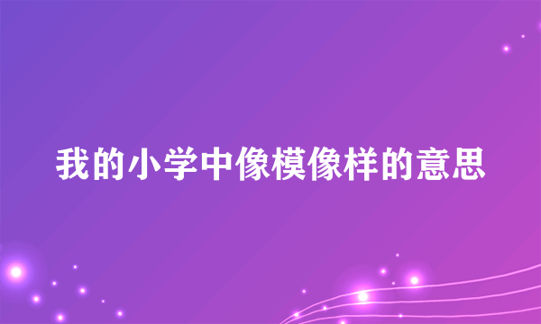 我的小学中像模像样的意思