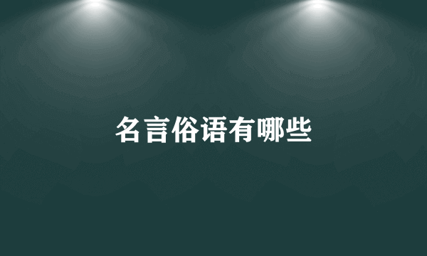 名言俗语有哪些