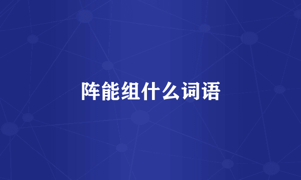 阵能组什么词语