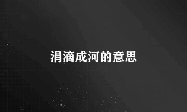 涓滴成河的意思