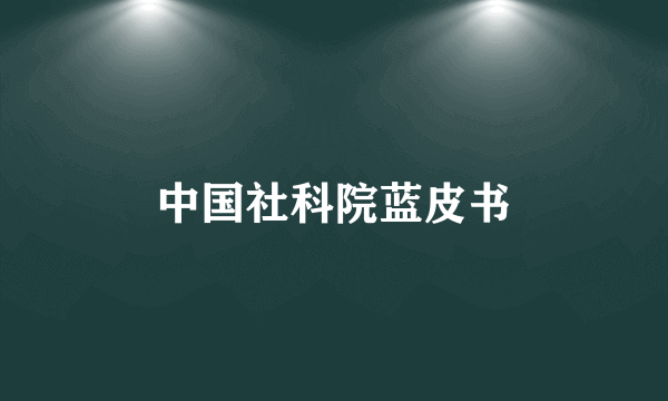 中国社科院蓝皮书