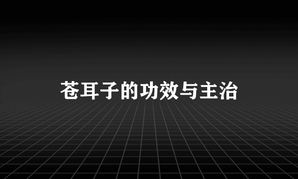 苍耳子的功效与主治