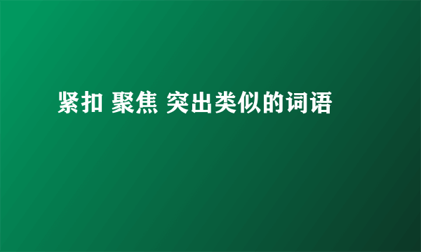 紧扣 聚焦 突出类似的词语