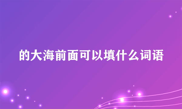 的大海前面可以填什么词语