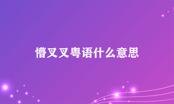 懵叉叉粤语什么意思