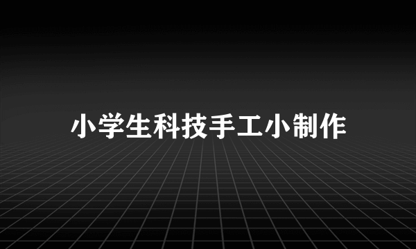 小学生科技手工小制作