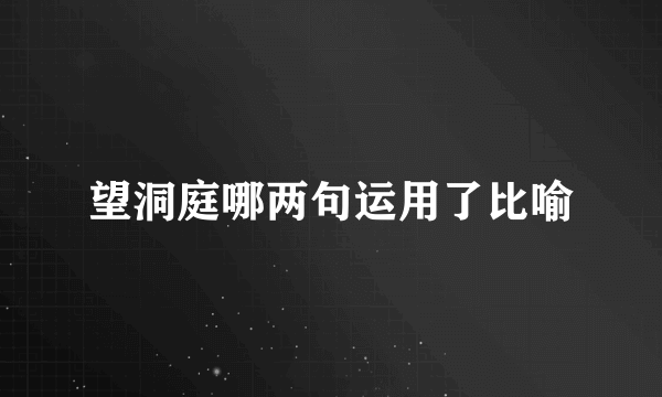 望洞庭哪两句运用了比喻
