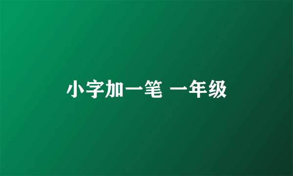 小字加一笔 一年级