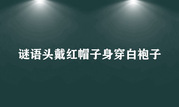 谜语头戴红帽子身穿白袍子
