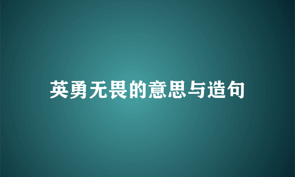 英勇无畏的意思与造句